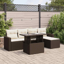 vidaXL 6 részes barna polyrattan kerti ülőgarnitúra párnával kerti bútor