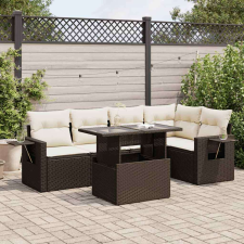 vidaXL 6 részes barna polyrattan kerti ülőgarnitúra párnával kerti bútor