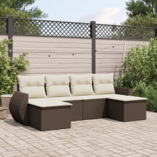 vidaXL 6 részes barna polyrattan kerti ülőgarnitúra párnával kerti bútor