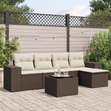 vidaXL 6 részes barna polyrattan kerti ülőgarnitúra párnával kerti bútor