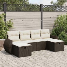 vidaXL 6 részes barna polyrattan kerti ülőgarnitúra párnával kerti bútor