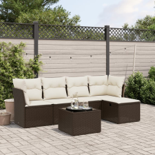 vidaXL 6 részes barna polyrattan kerti ülőgarnitúra párnával kerti bútor