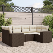 vidaXL 6 részes barna polyrattan kerti ülőgarnitúra párnával kerti bútor