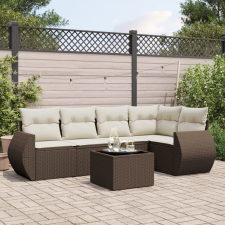 vidaXL 6 részes barna polyrattan kerti ülőgarnitúra párnával kerti bútor