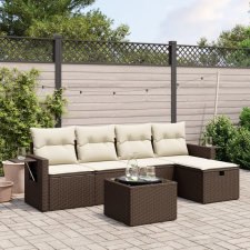 vidaXL 6 részes barna polyrattan kerti ülőgarnitúra párnával kerti bútor