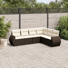 vidaXL 6 részes barna polyrattan kerti ülőgarnitúra párnával kerti bútor