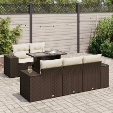 vidaXL 6 részes barna polyrattan kerti ülőgarnitúra párnával kerti bútor