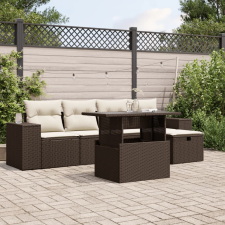 vidaXL 6 részes barna polyrattan kerti ülőgarnitúra párnával kerti bútor