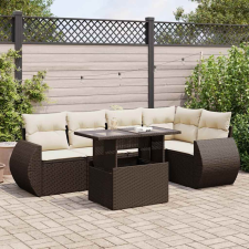 vidaXL 6 részes barna polyrattan kerti ülőgarnitúra párnával kerti bútor