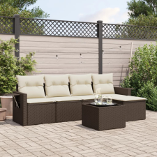 vidaXL 6 részes barna polyrattan kerti ülőgarnitúra párnával kerti bútor