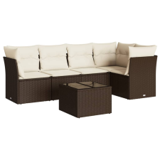 vidaXL 6 részes barna polyrattan kerti ülőgarnitúra párnával (3217613) kerti bútor