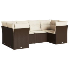 vidaXL 6 részes barna polyrattan kerti ülőgarnitúra párnával (3218113) kerti bútor