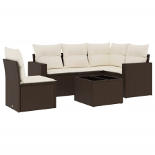 vidaXL 6 részes barna polyrattan kerti ülőgarnitúra párnával (3218973) kerti bútor