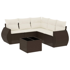 vidaXL 6 részes barna polyrattan kerti ülőgarnitúra párnával (3221362) kerti bútor