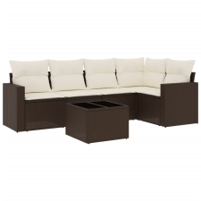 vidaXL 6 részes barna polyrattan kerti ülőgarnitúra párnával (3251280) kerti bútor