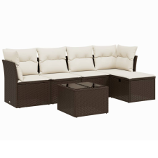 vidaXL 6 részes barna polyrattan kerti ülőgarnitúra párnával (3263149) kerti bútor