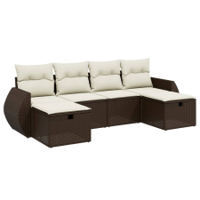 vidaXL 6 részes barna polyrattan kerti ülőgarnitúra párnával (3264169) kerti bútor