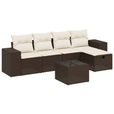 vidaXL 6 részes barna polyrattan kerti ülőgarnitúra párnával (3264409) kerti bútor