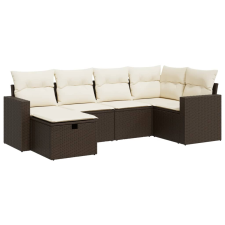 vidaXL 6 részes barna polyrattan kerti ülőgarnitúra párnával (3325389) kerti bútor