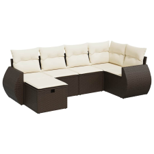 vidaXL 6 részes barna polyrattan kerti ülőgarnitúra párnával (3325589) kerti bútor