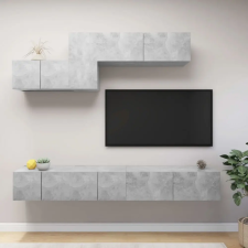 vidaXL 6 részes betonszürke forgácslap TV-szekrényszett bútor