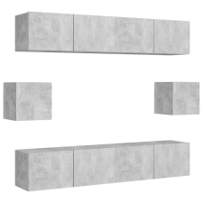 vidaXL 6 részes betonszürke forgácslap TV-szekrényszett (3079103) bútor