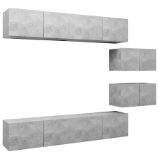 vidaXL 6 részes betonszürke forgácslap TV-szekrényszett (3079146) bútor