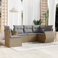 vidaXL 6 részes bézs polyrattan kerti ülőgarnitúra párnával kerti bútor