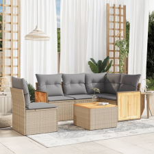 vidaXL 6 részes bézs polyrattan kerti ülőgarnitúra párnával kerti bútor