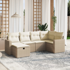 vidaXL 6 részes bézs polyrattan kerti ülőgarnitúra párnával kerti bútor