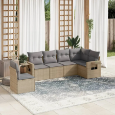 vidaXL 6 részes bézs polyrattan kerti ülőgarnitúra párnával kerti bútor