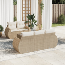 vidaXL 6 részes bézs polyrattan kerti ülőgarnitúra párnával kerti bútor