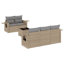 vidaXL 6 részes bézs polyrattan kerti ülőgarnitúra párnával (3219898) kerti bútor