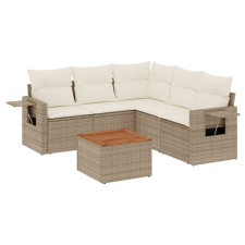 vidaXL 6 részes bézs polyrattan kerti ülőgarnitúra párnával (3256891) kerti bútor