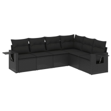 vidaXL 6 részes fekete polyrattan kerti ülőgarnitúra párnákkal (3252542) kerti bútor