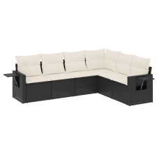 vidaXL 6 részes fekete polyrattan kerti ülőgarnitúra párnákkal (3252543) kerti bútor