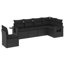 vidaXL 6 részes fekete polyrattan kerti ülőgarnitúra párnákkal (3252562) kerti bútor