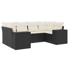 vidaXL 6 részes fekete polyrattan kerti ülőgarnitúra párnákkal (3255313) kerti bútor