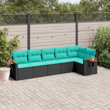 vidaXL 6 részes fekete polyrattan kerti ülőgarnitúra párnával kerti bútor