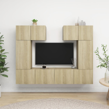 vidaXL 6 részes sonoma-tölgyszínű forgácslap TV-szekrényszett bútor