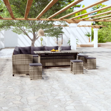 vidaXL 6 részes szürke polyrattan kerti ülőgarnitúra párnákkal kerti bútor