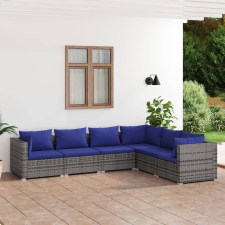 vidaXL 6-részes szürke polyrattan kerti ülőgarnitúra párnákkal kerti bútor