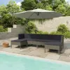  vidaXL 6 részes szürke polyrattan kerti ülőgarnitúra párnákkal