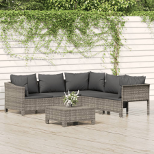 vidaXL 6 részes szürke polyrattan kerti ülőgarnitúra párnákkal kerti bútor