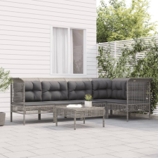 vidaXL 6 részes szürke polyrattan kerti ülőgarnitúra párnákkal kerti bútor