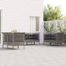 vidaXL 6 részes szürke polyrattan kerti ülőgarnitúra párnákkal kerti bútor