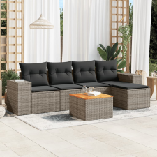 vidaXL 6 részes szürke polyrattan kerti ülőgarnitúra párnákkal kerti bútor