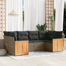 vidaXL 6 részes szürke polyrattan kerti ülőgarnitúra párnákkal kerti bútor