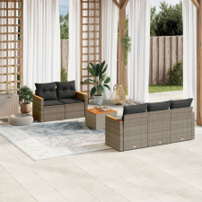 vidaXL 6 részes szürke polyrattan kerti ülőgarnitúra párnákkal kerti bútor