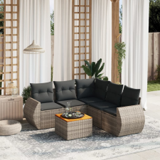 vidaXL 6 részes szürke polyrattan kerti ülőgarnitúra párnákkal kerti bútor